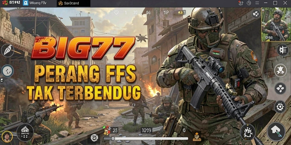 Screenshot utama BIG77 menampilkan aksi seru dalam pertempuran FPS.