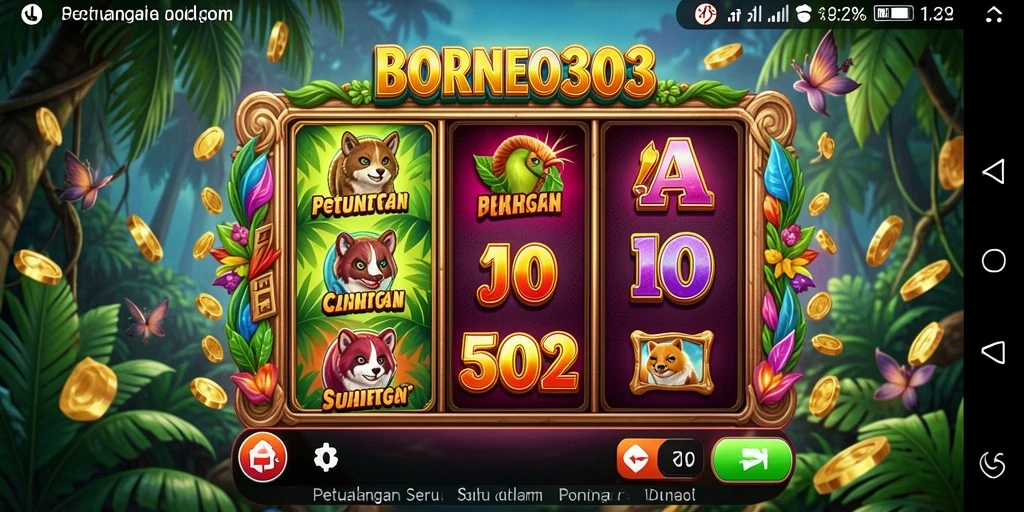 Screenshot gameplay Borneo303 dengan tampilan slot yang menarik.