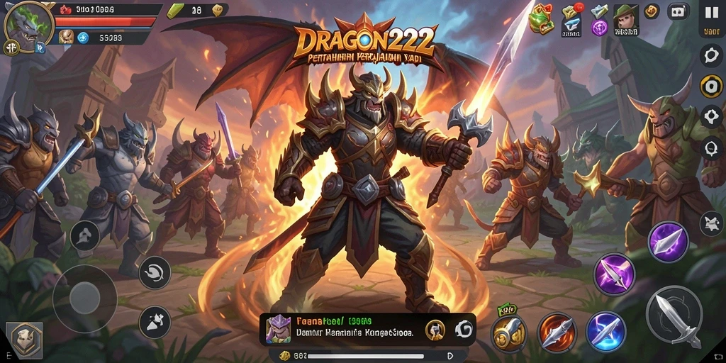 Tampilan seru gameplay Tower Defense DRAGON222.