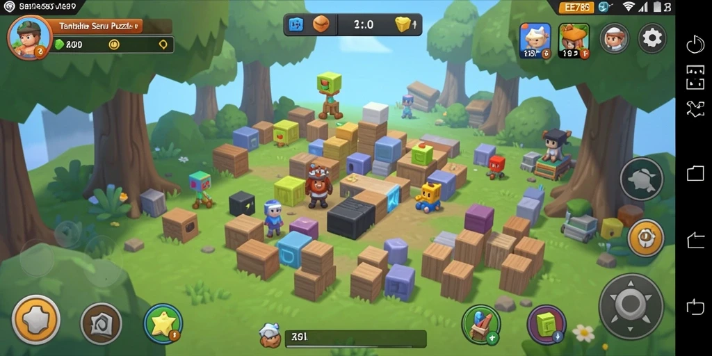 Tampilan gameplay dari EE789 dengan beragam puzzle menantang.