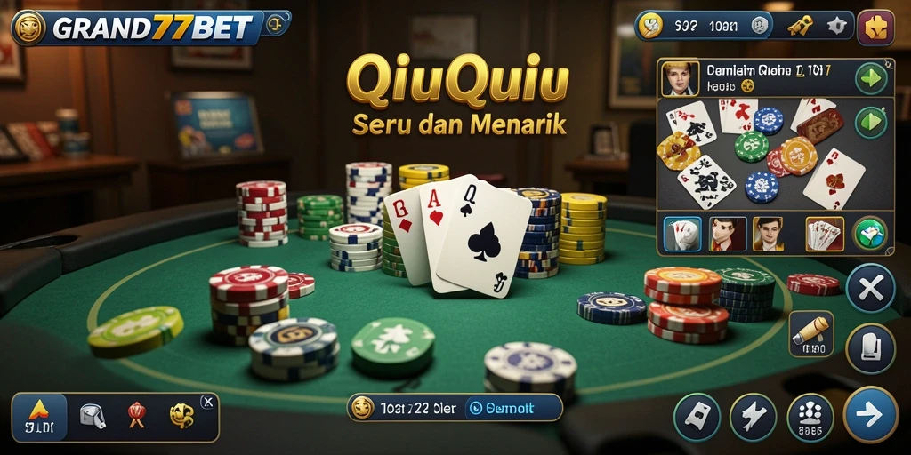 Tampilan gameplay QiuQiu yang seru dan menarik di GRAND77BET.
