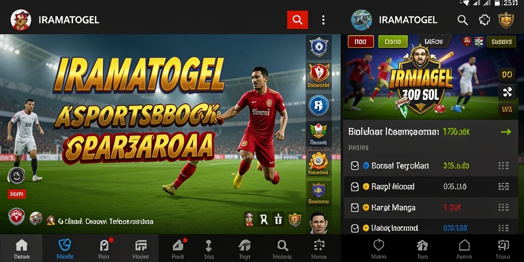 Tampilan menarik dari aplikasi IRAMATOGEL saat melakukan taruhan olahraga.