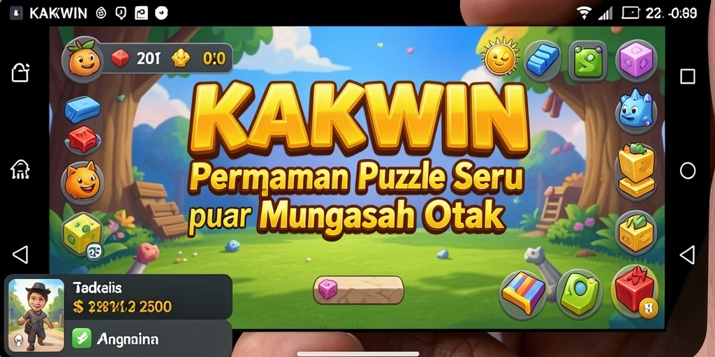 Screenshot gameplay KAKWIN menampilkan momen menyusun puzzle.