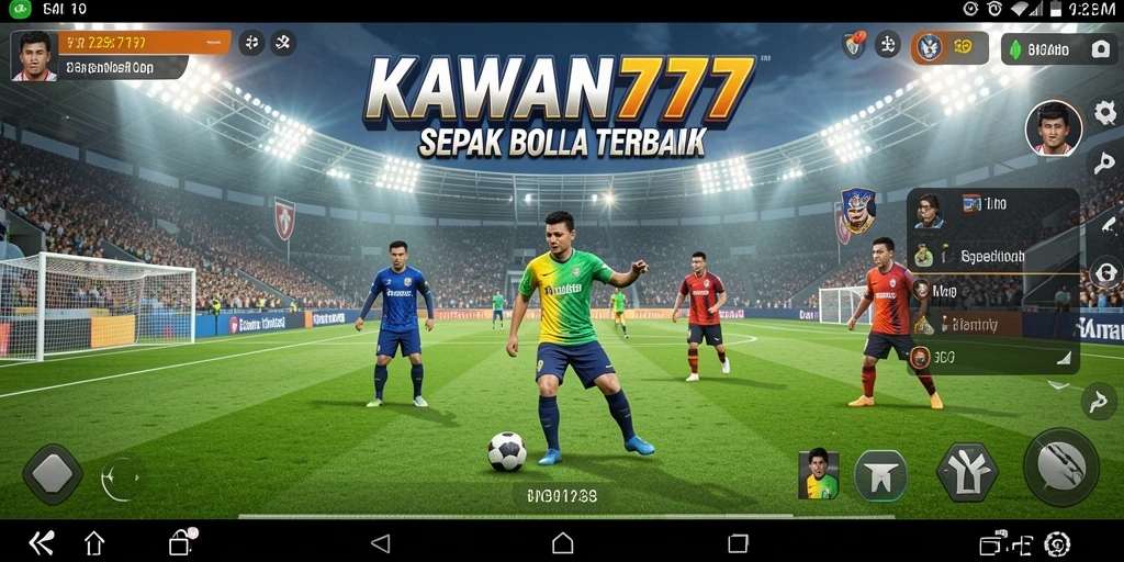 Tampilan gameplay KAWAN777 dengan aksi sepak bola seru.