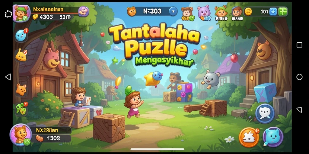 Screenshot gameplay NX303 menampilkan serunya menyelesaikan puzzle.