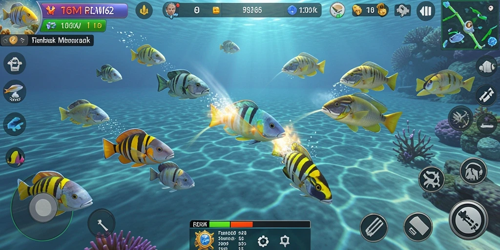 Tampilan gameplay seru dalam permainan Tembak Ikan.