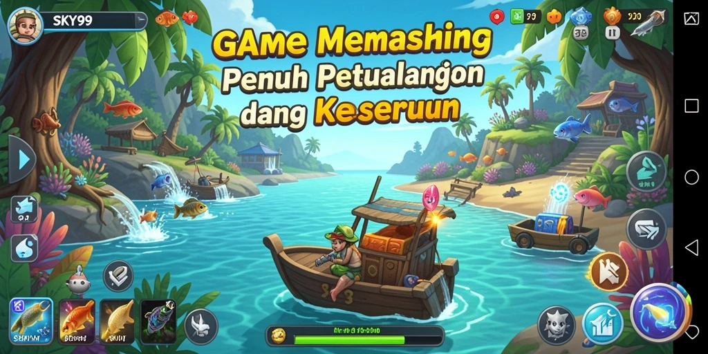 Gameplay memancing yang seru dan realistik dalam SKY99.