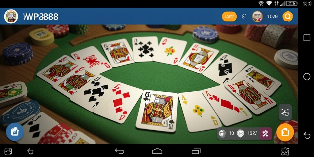 Screenshot gameplay WP888 menampilkan suasana permainan Gaple yang seru.